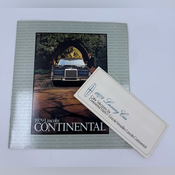 Lincoln Other - 1979 Lincoln‎ Continental Full Line Sales Brochure Includes Paint Selection New